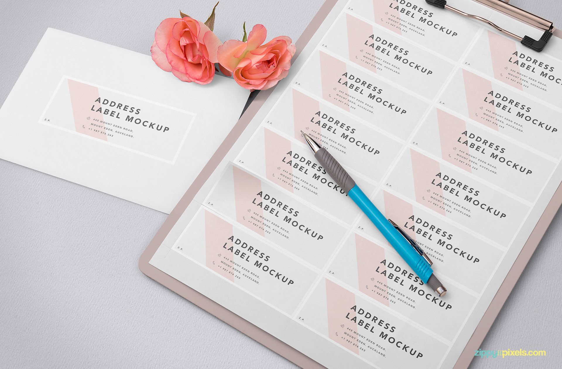 Wedding Address Label on a Sheet Mockup