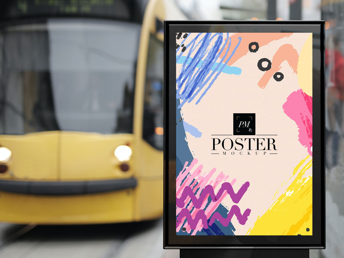 The Sharp Looking Bus Stop Advertisement Poster Mockup