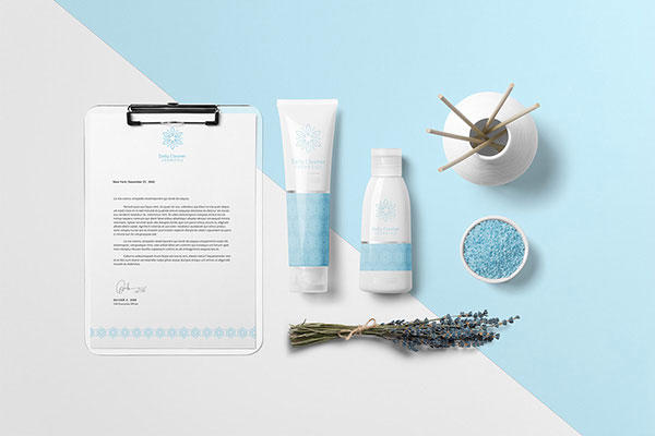 Mockup Featuring Two Stylish Cosmetic Product Sets