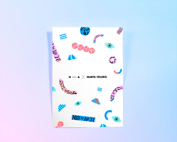 Mockup Featuring Two Colorful Paper Posters on a Colored Background