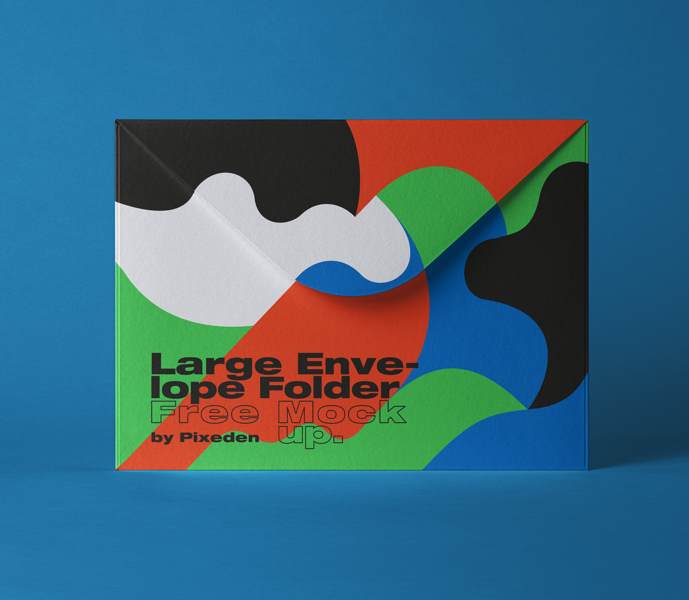 Colorful Envelope Mockup on Blue Background