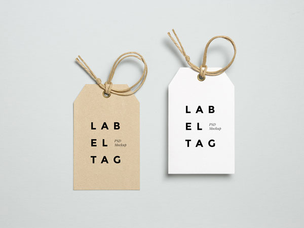 Minimal Paper Label Tag Mockup