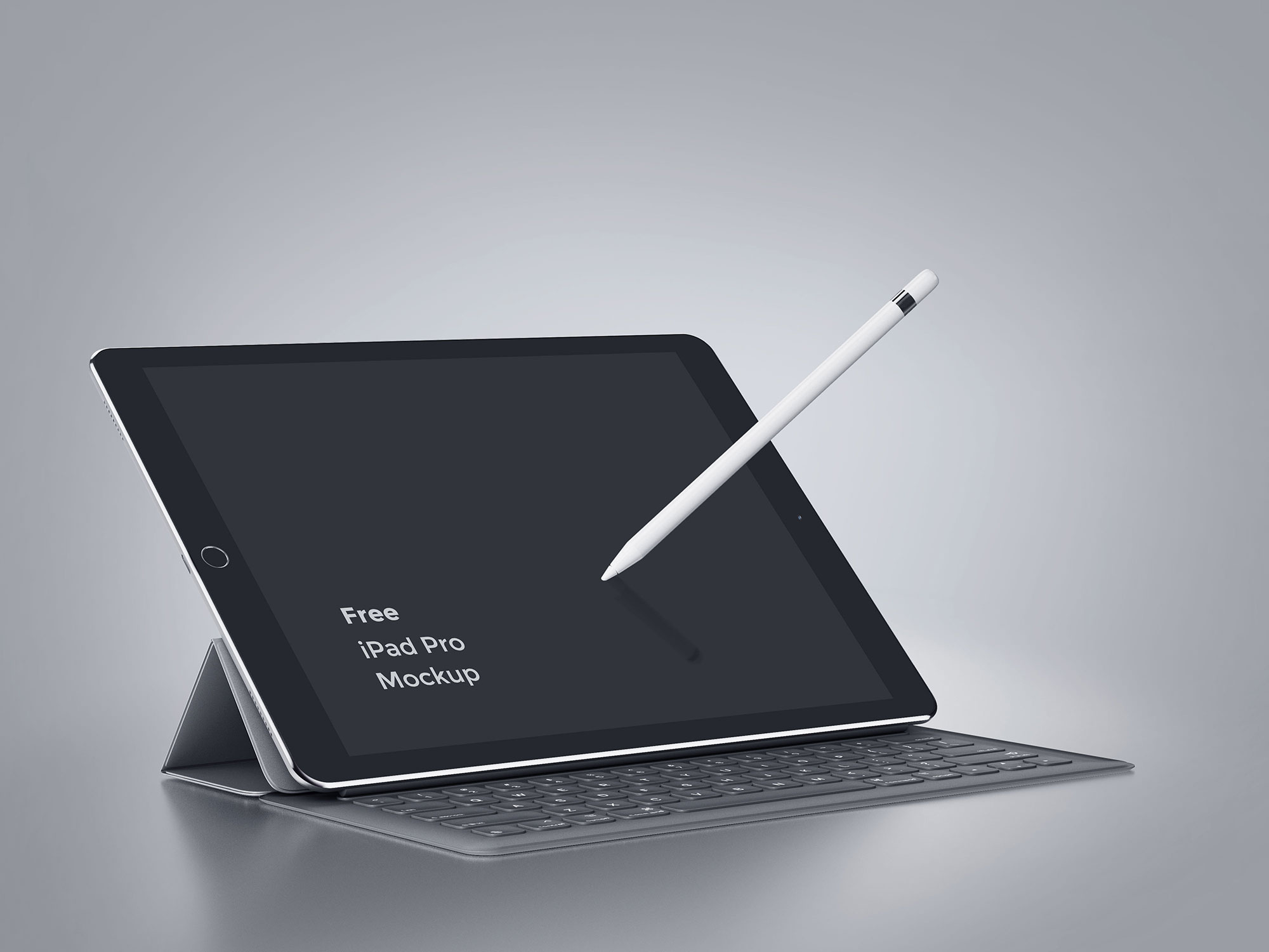 2 iPad Pro Mockup with Pen and Smart Keyboard