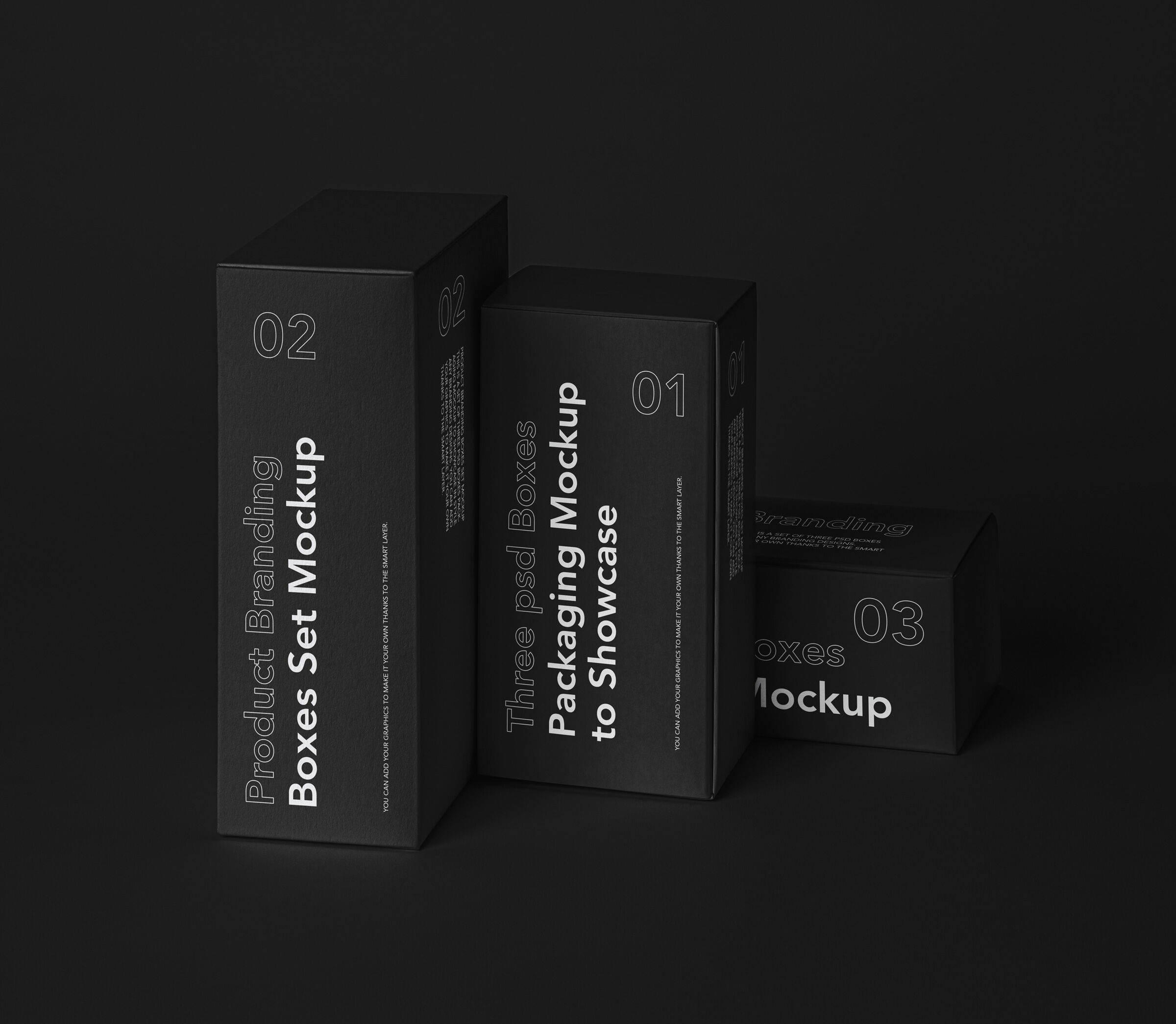 Rectangular Cardboard Box Showcase Mockup