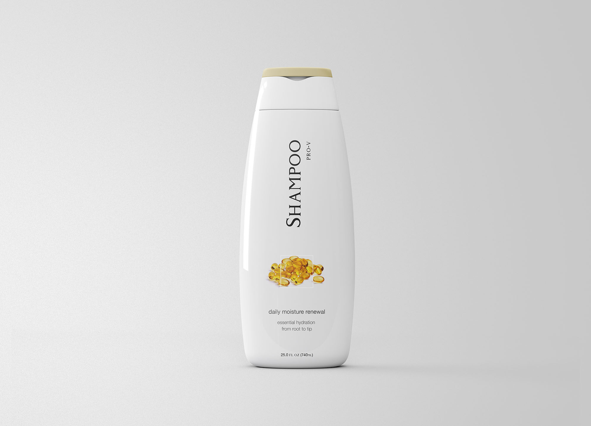 White Classic Shampoo Bottle Mockup