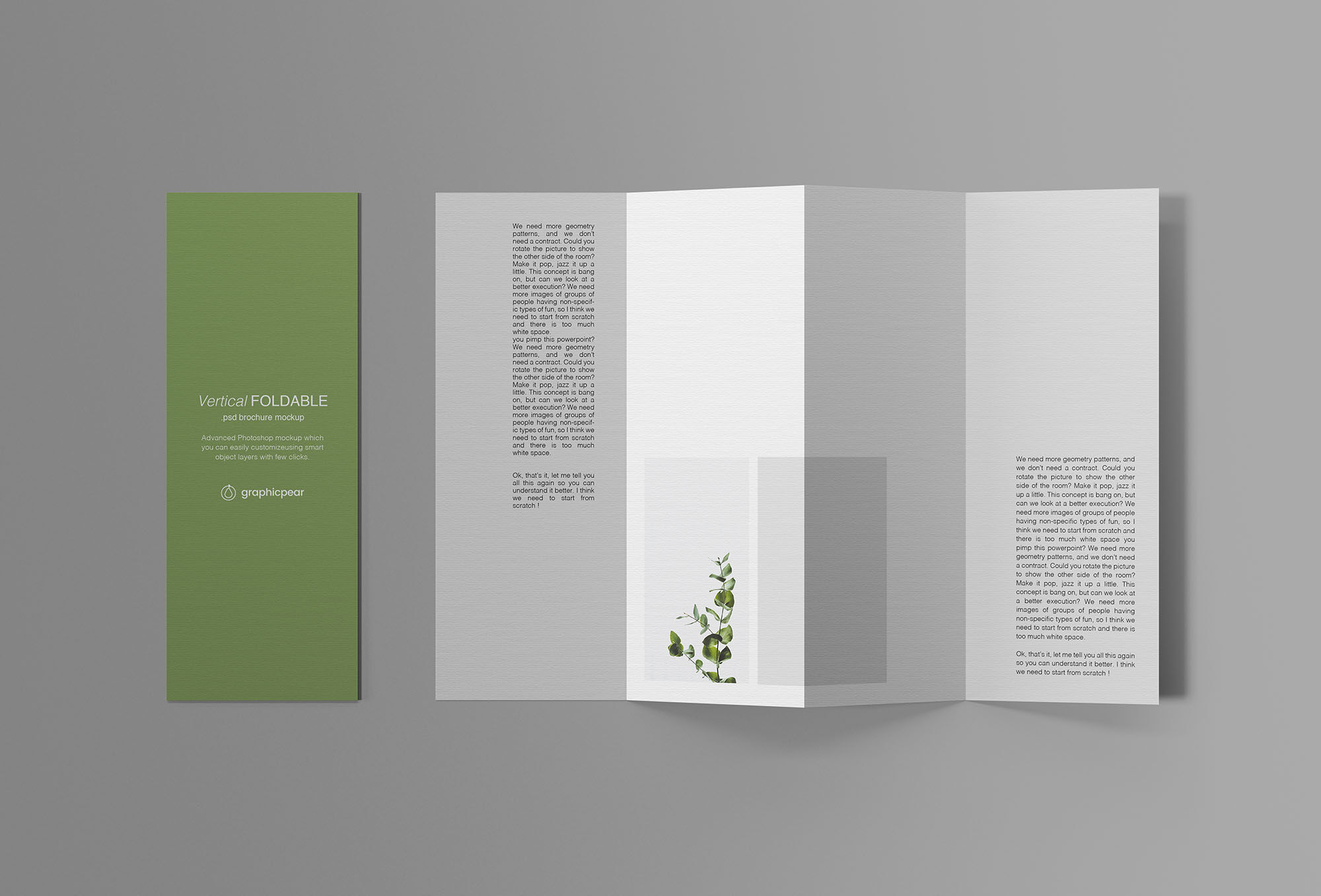 Mockup of Two Vertical Foldable Brochure