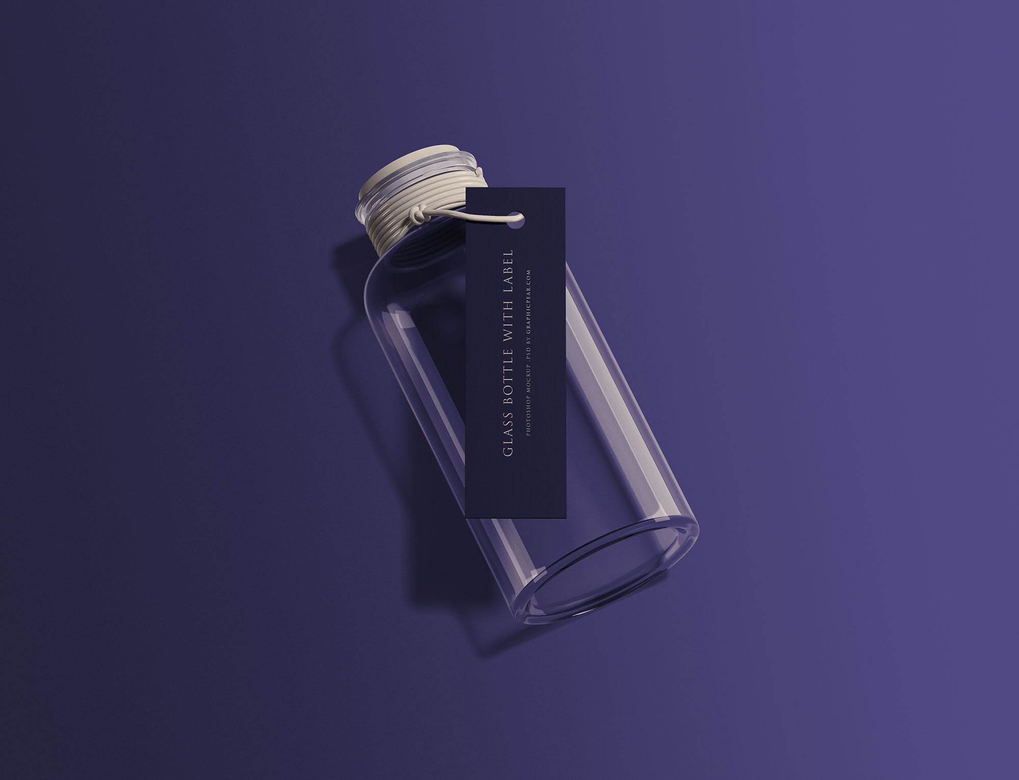 Glass Bottle Mockup Along with Hanging Tag preview