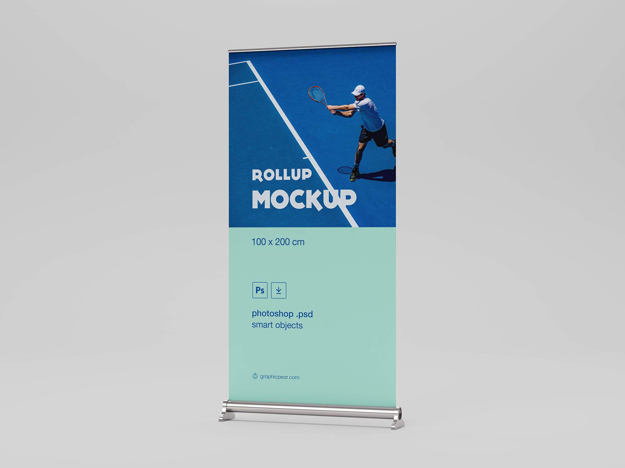 Branding Roll Up Mockup on a White Background