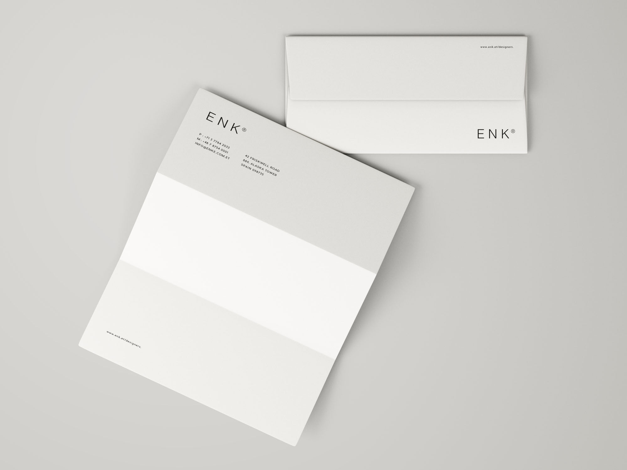 A4 Folded with Envelope Mockup
