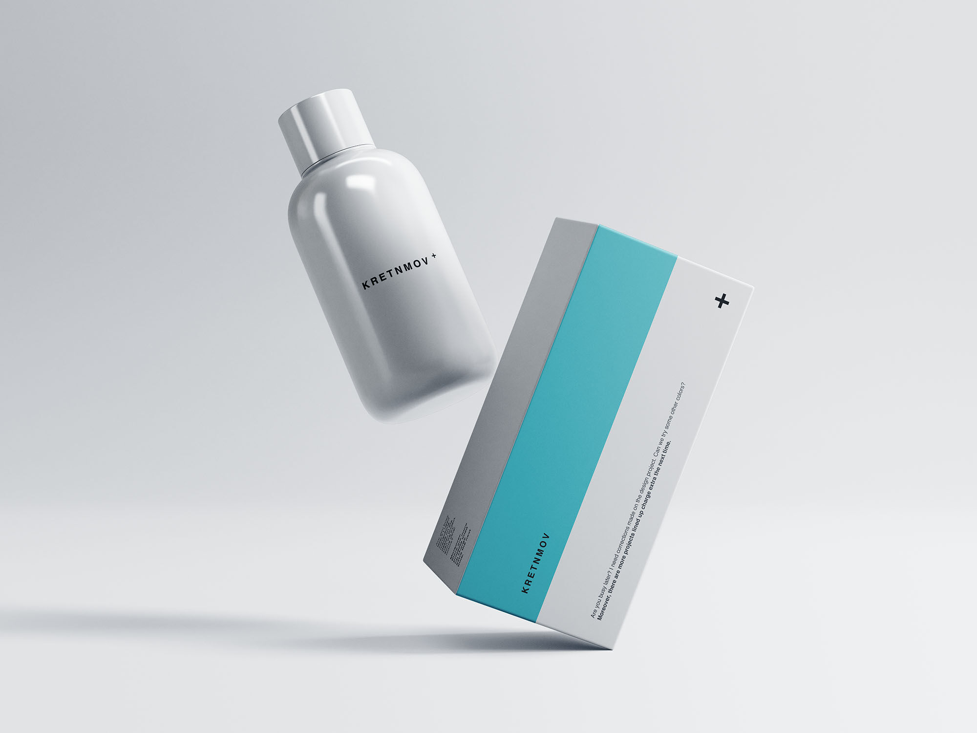 Floating Medical Packaging Mockup