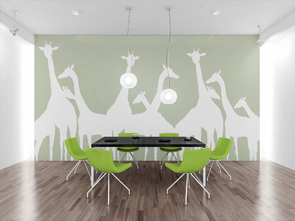 Mockup Featuring a Wall Mockup with Customizable Chairs and Floor