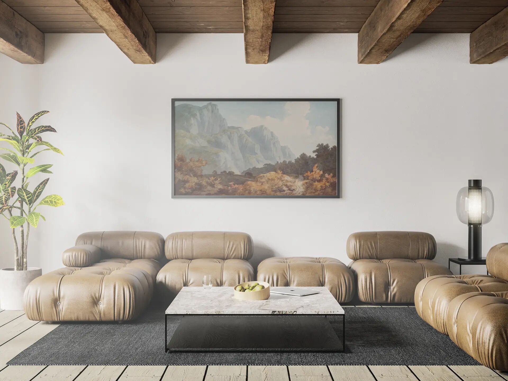 Modern Interior Wide Horizontal Poster Mockup