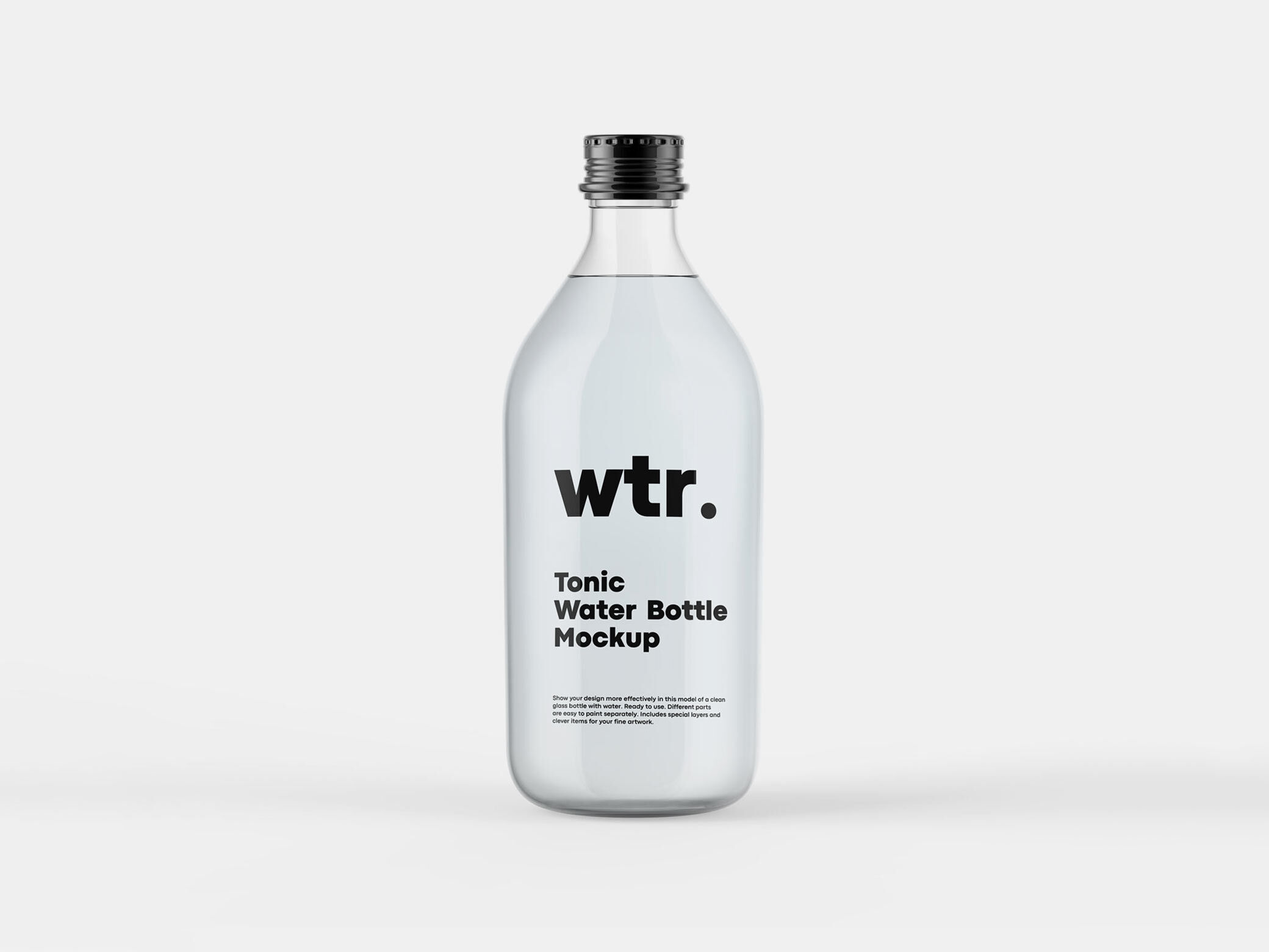 Simple Glass Bottle Mockup
