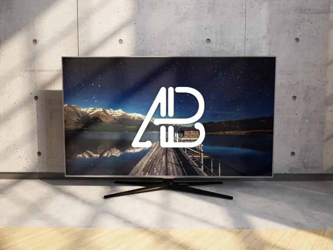 Overlaid Shadow 4K TV Placed on Floor Mockup preview