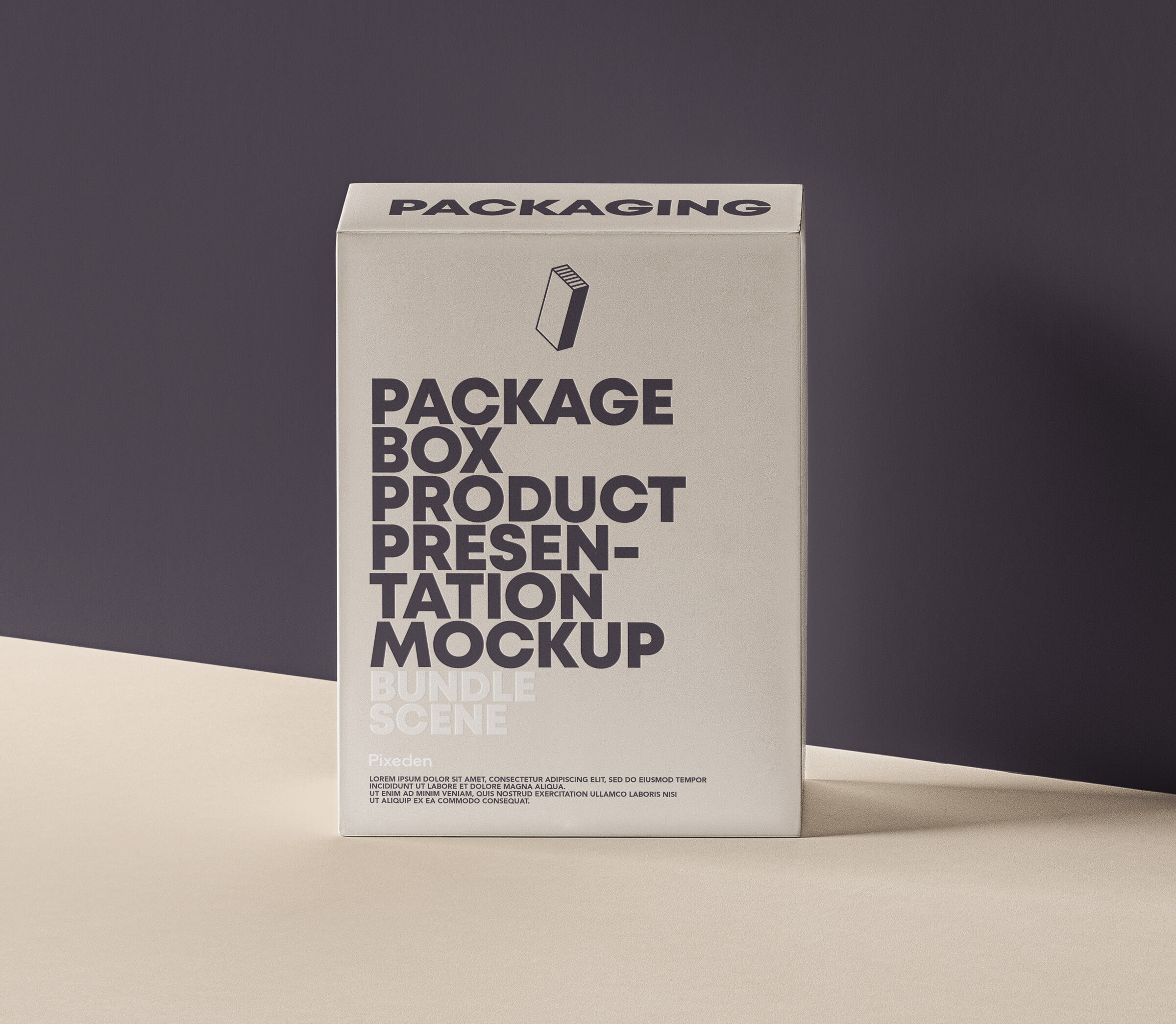 Front-View Cardboard Box Packaging Mockup