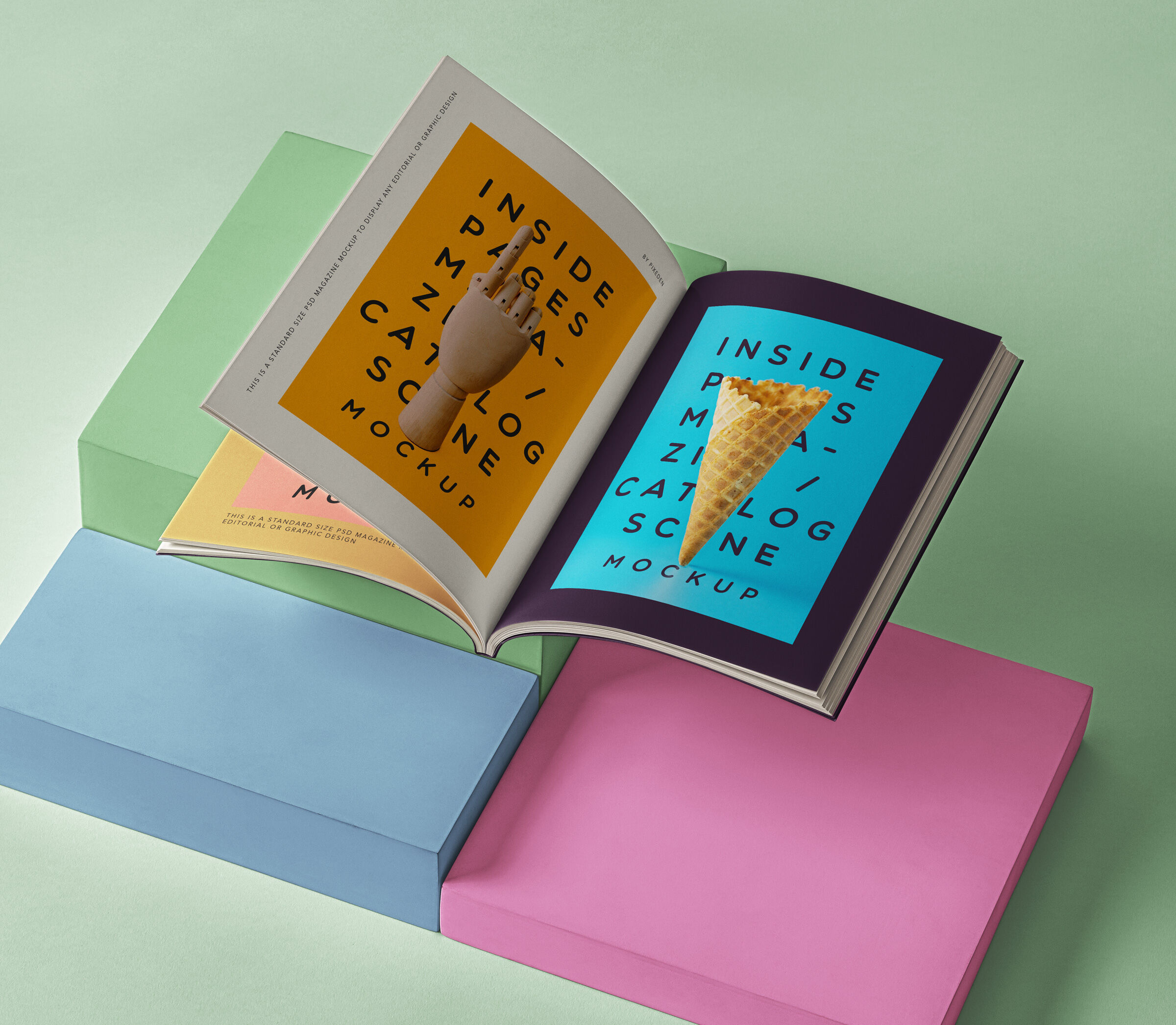 Opened Magazine Catalog Mockup