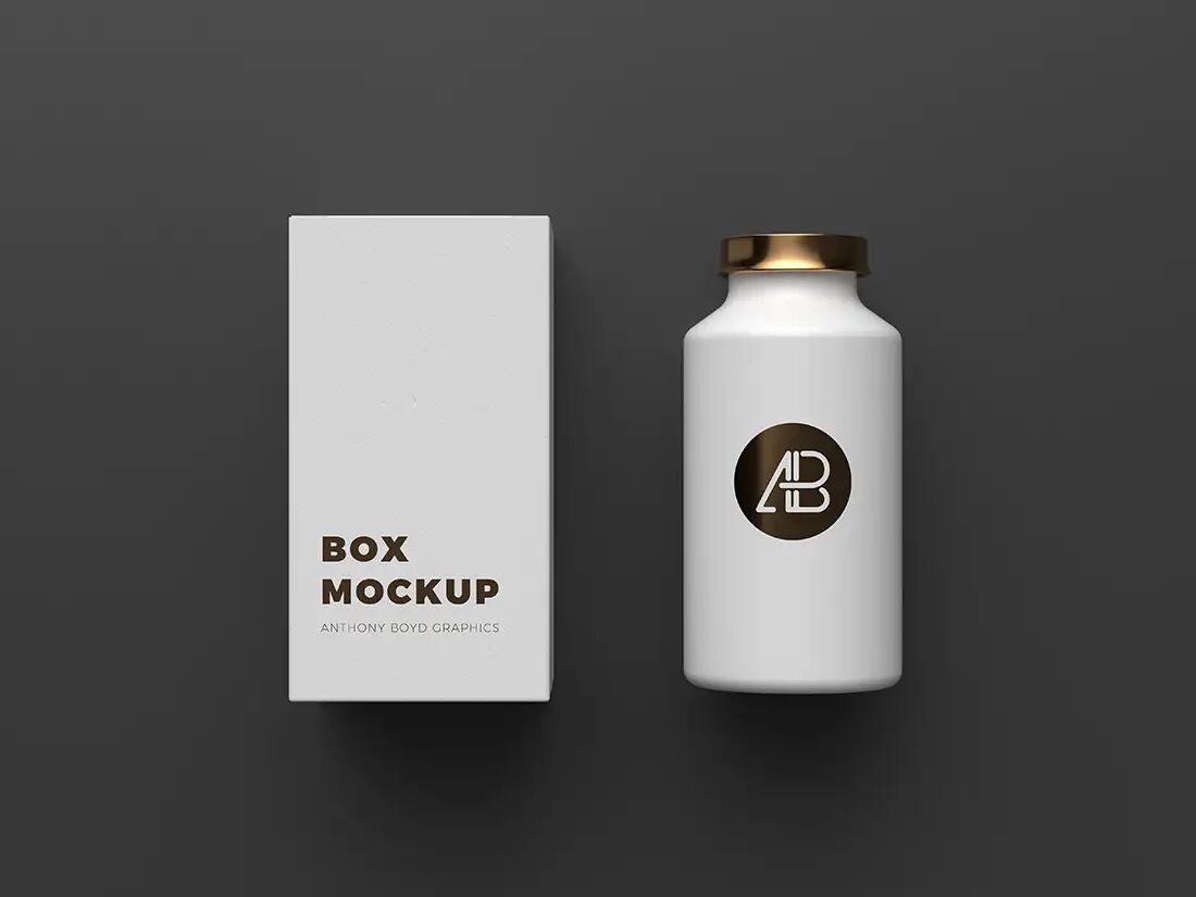 Mockup of a Bottle Packaging with a Copper Foil Top