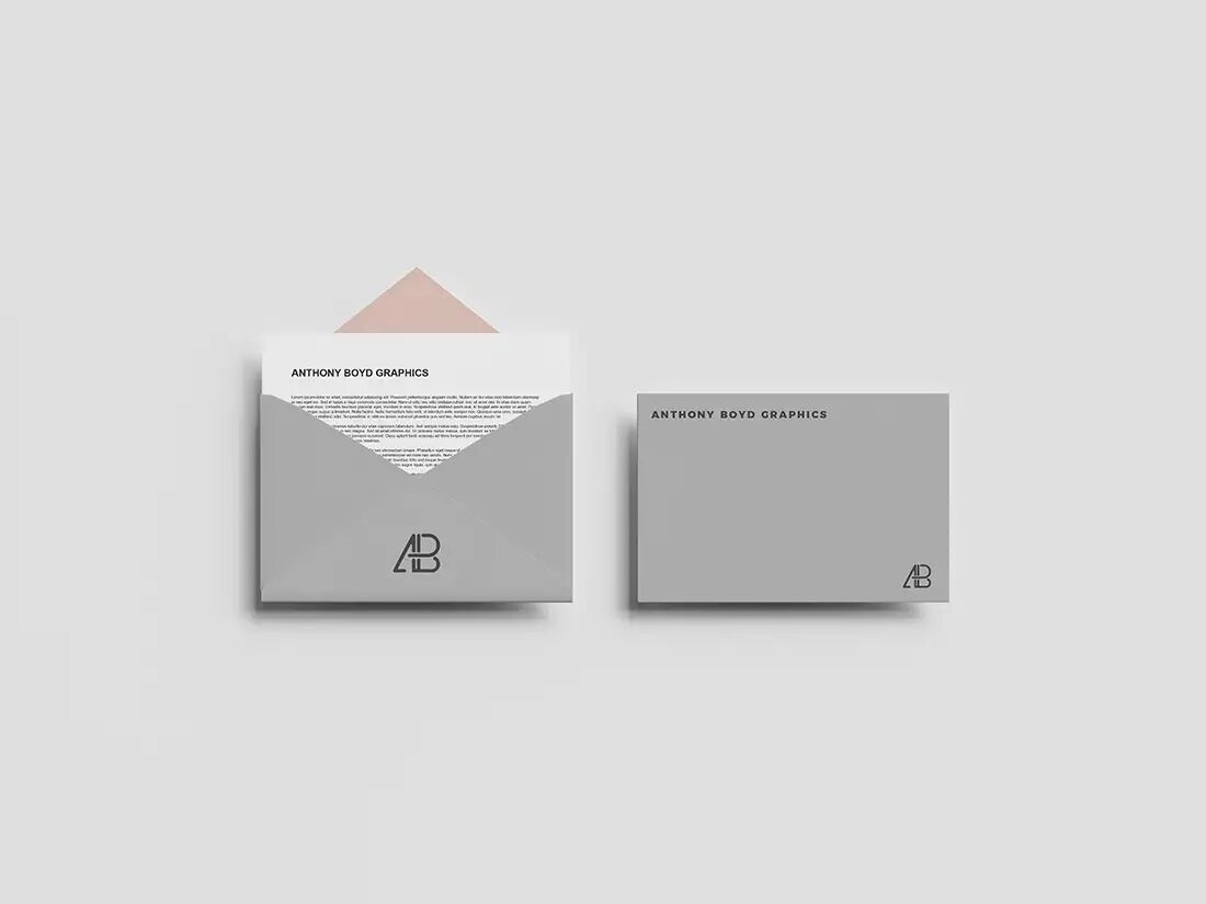 Minimal Top-View Envelope Mockup preview