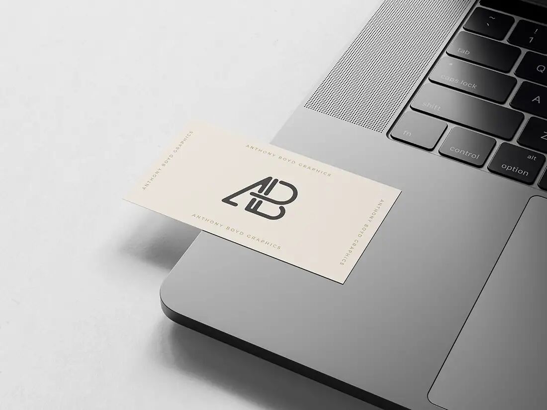 Minimal Business Card On MacBook Pro Mockup