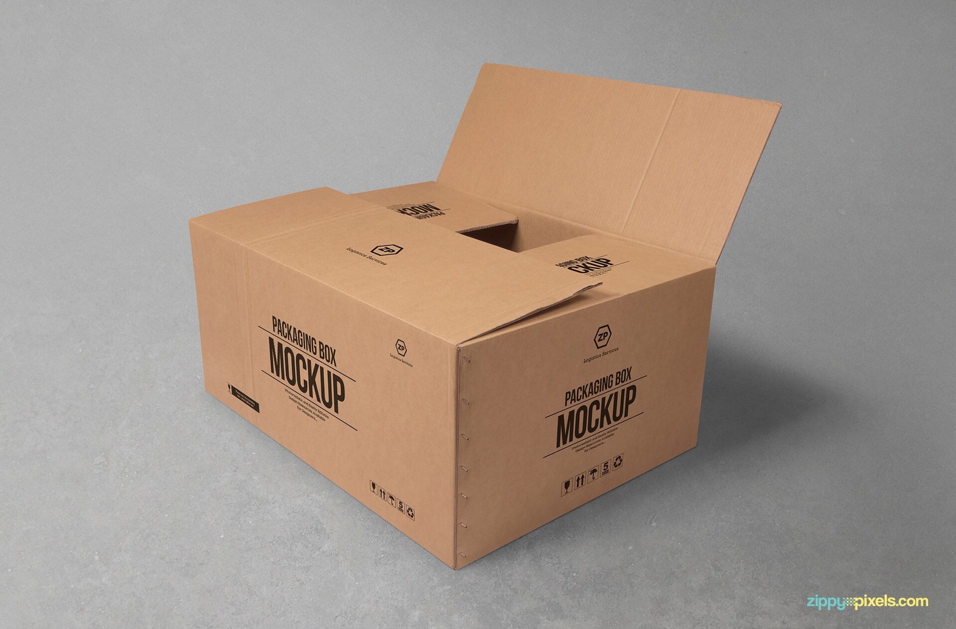 Cardboard Box Mockup for Packaging