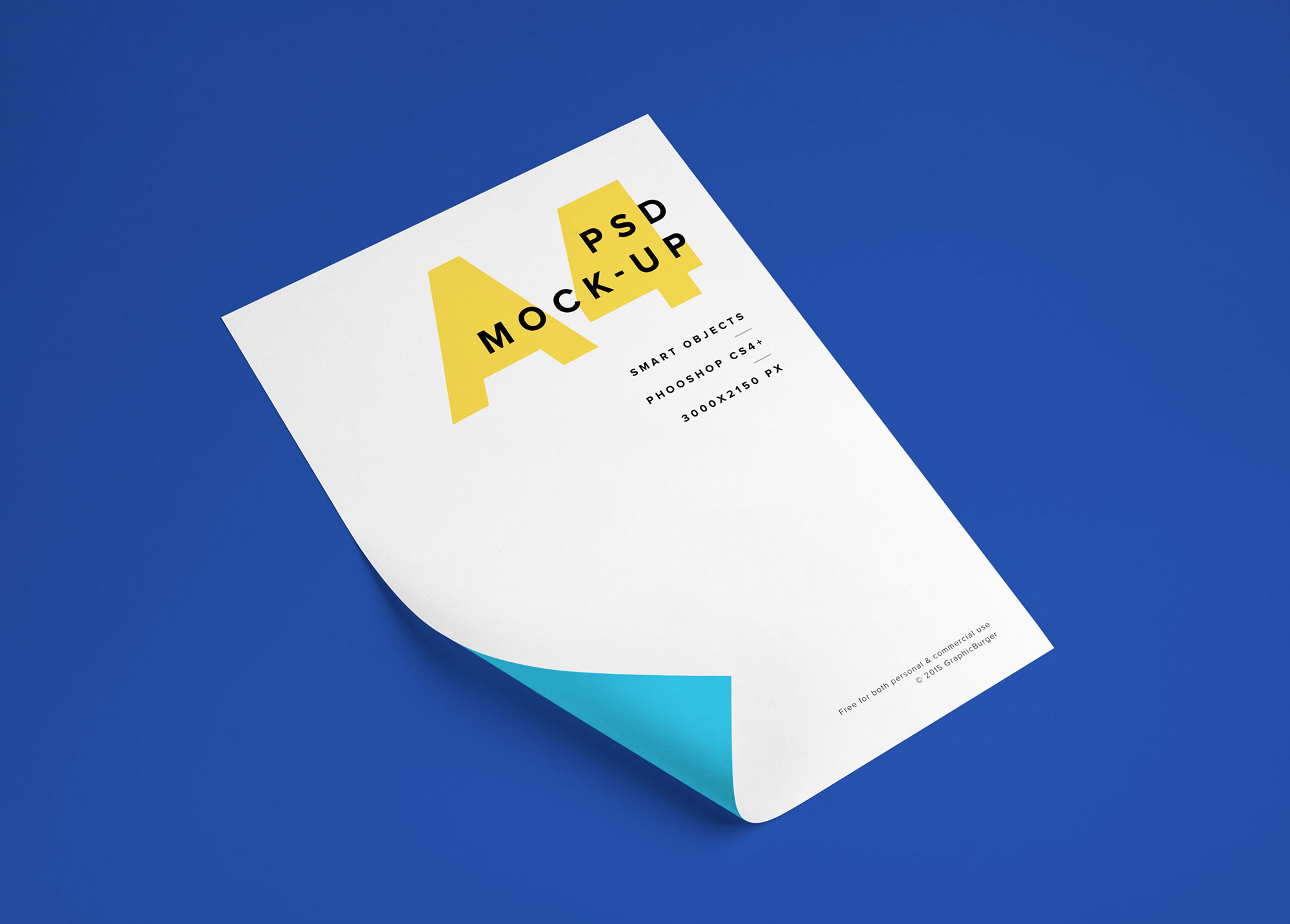 Mockup Featuring a A4 Paper with a Curved Angle