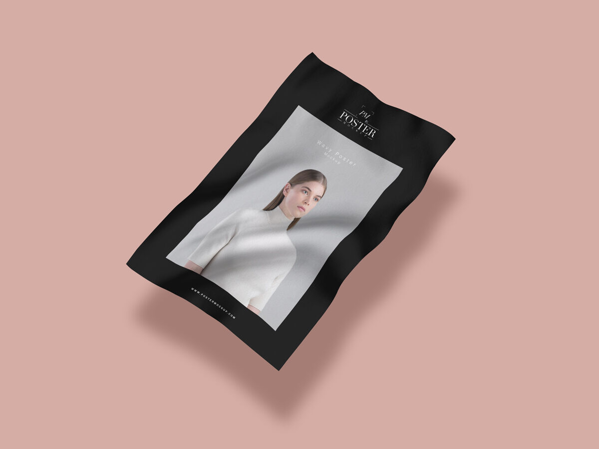Floating Wavy Poster Mockup