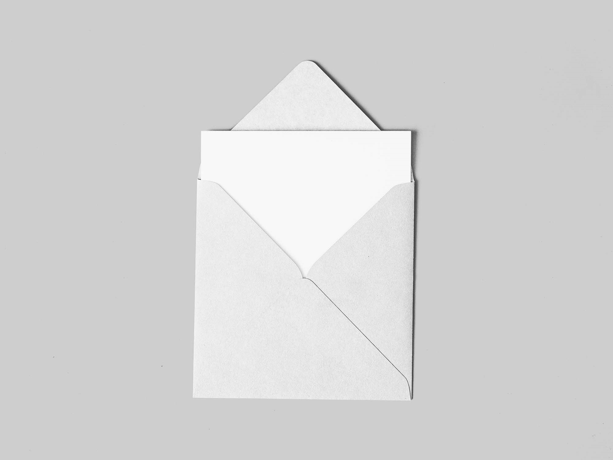 Square Open Envelope Mockup Featuring Letter preview