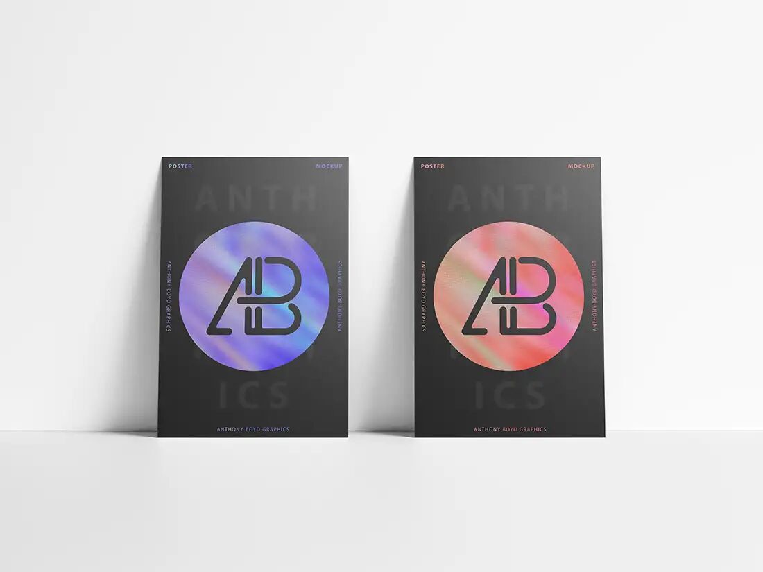 Two Posters Against a White Wall Mockup