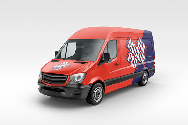 Mockup Featuring 6 Angles of a Van