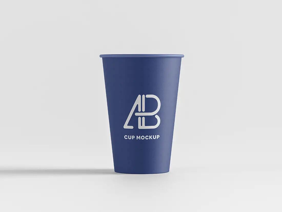Mockup of a Paper Cup Placed on a Solid Background