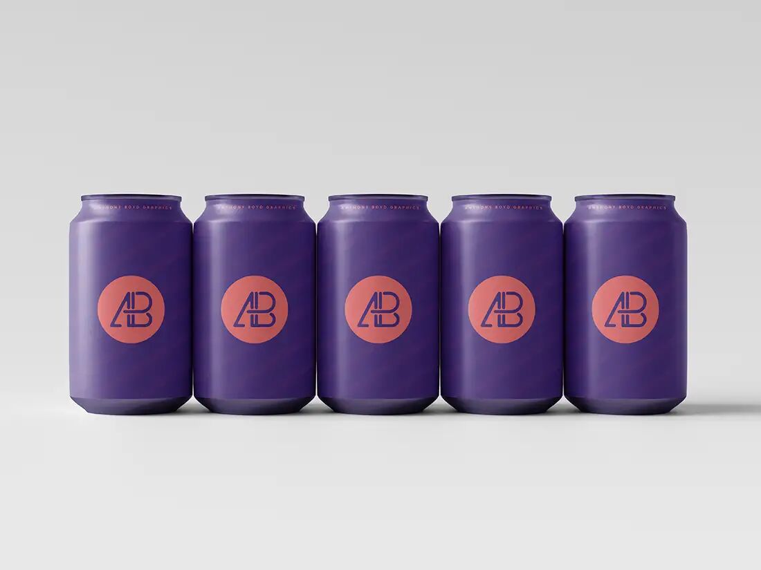 Matte-Finish 330ml Can Set Mockup