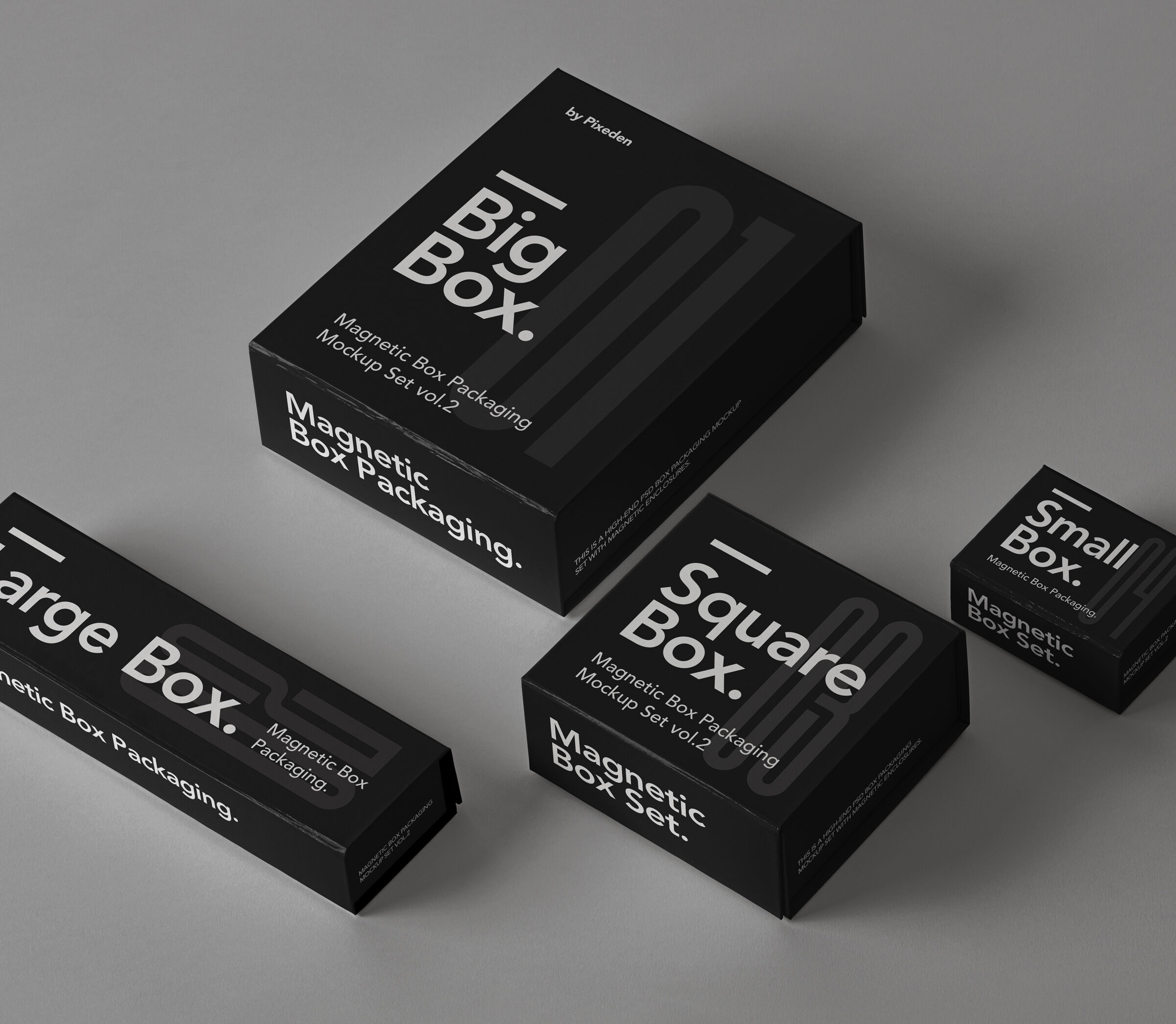 4 Magnetic Box Packaging Mockup