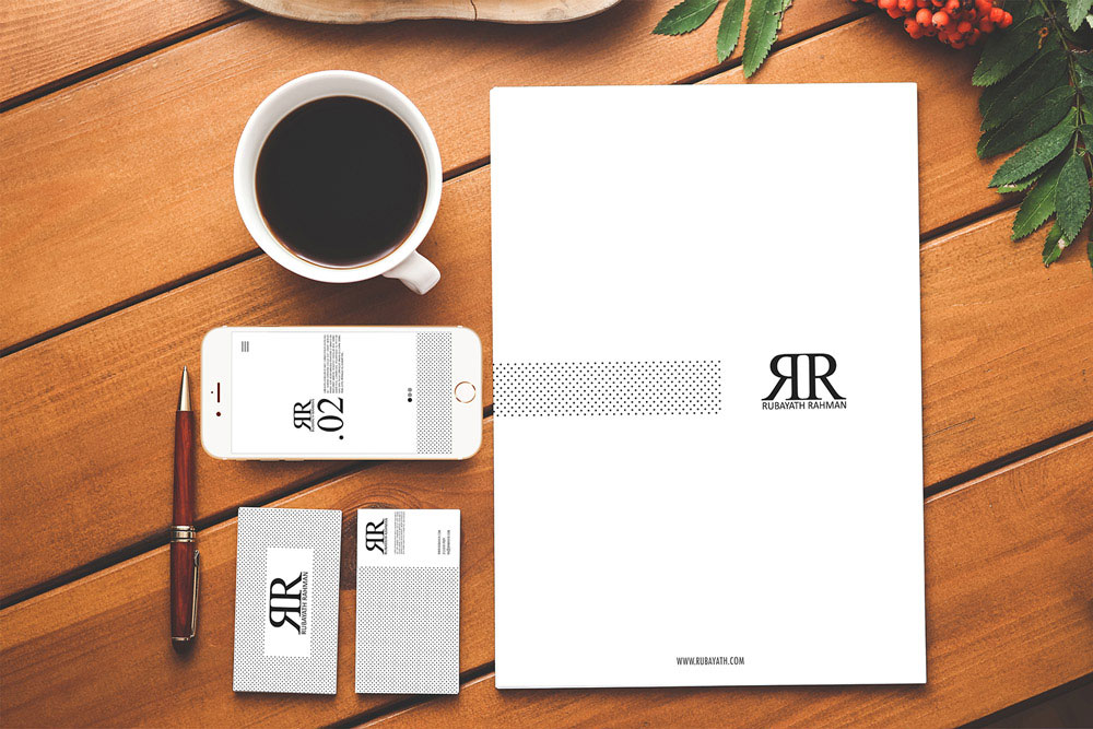 Mockup Showing Letterhead, Business Cards, iPhone on Wooden Texture