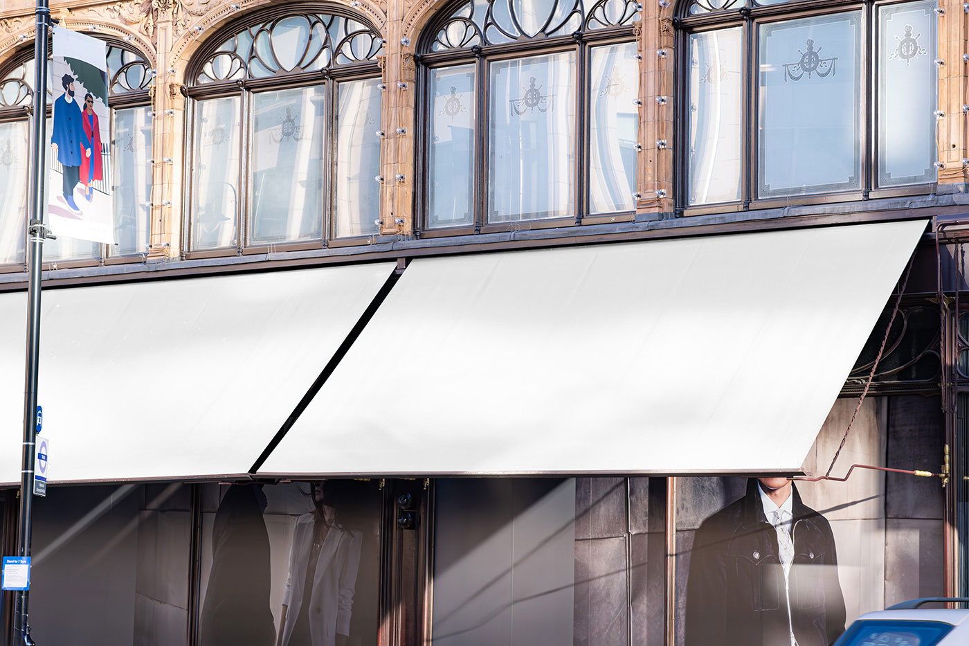 Perspective Vision of Storefront Sun Visors Mockup