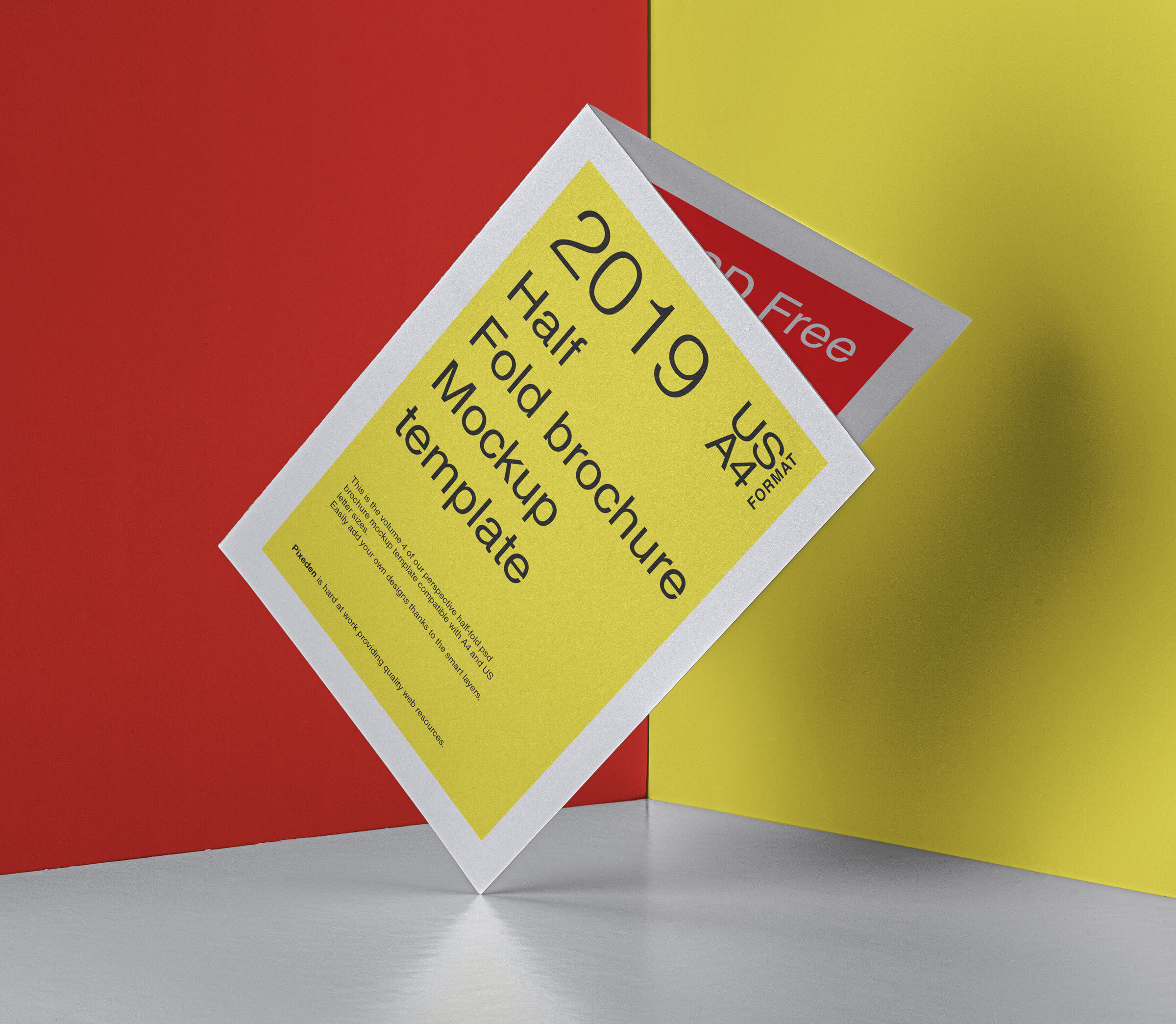 Standing Half Folded Brochure Mockup