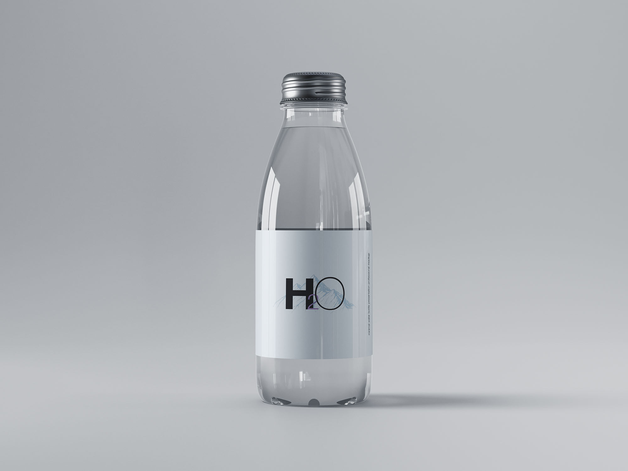 Mini Glass Water Bottle Placed on a Solid Floor