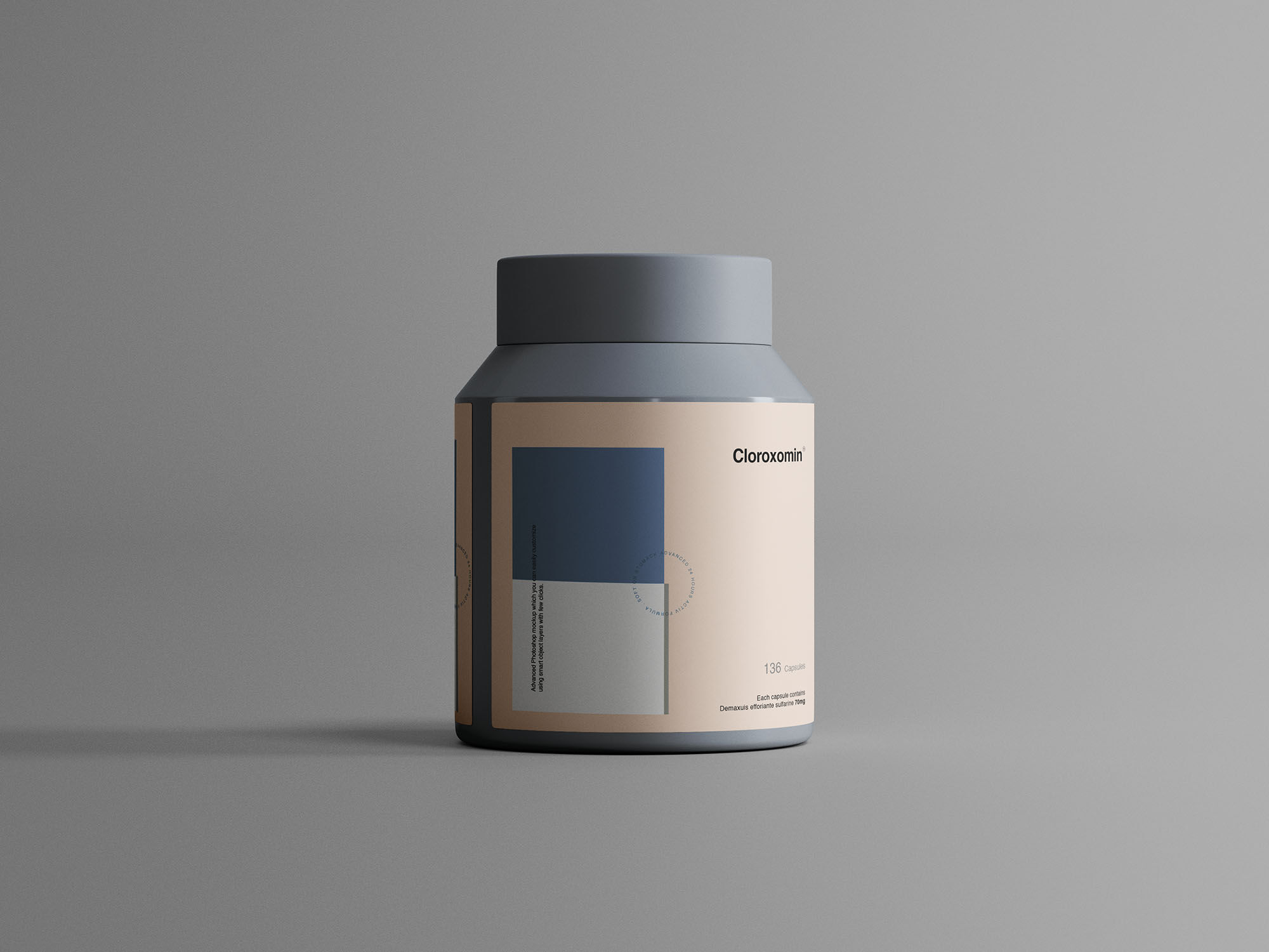 Medical and Food Product Matte Plastic Jar Mockup