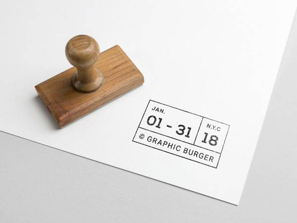 Rectangular Wooden Stamp Mockup