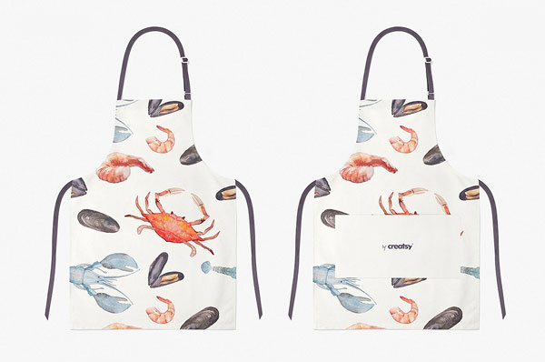 Mockup Featuring Customizable Apron with a Pocket