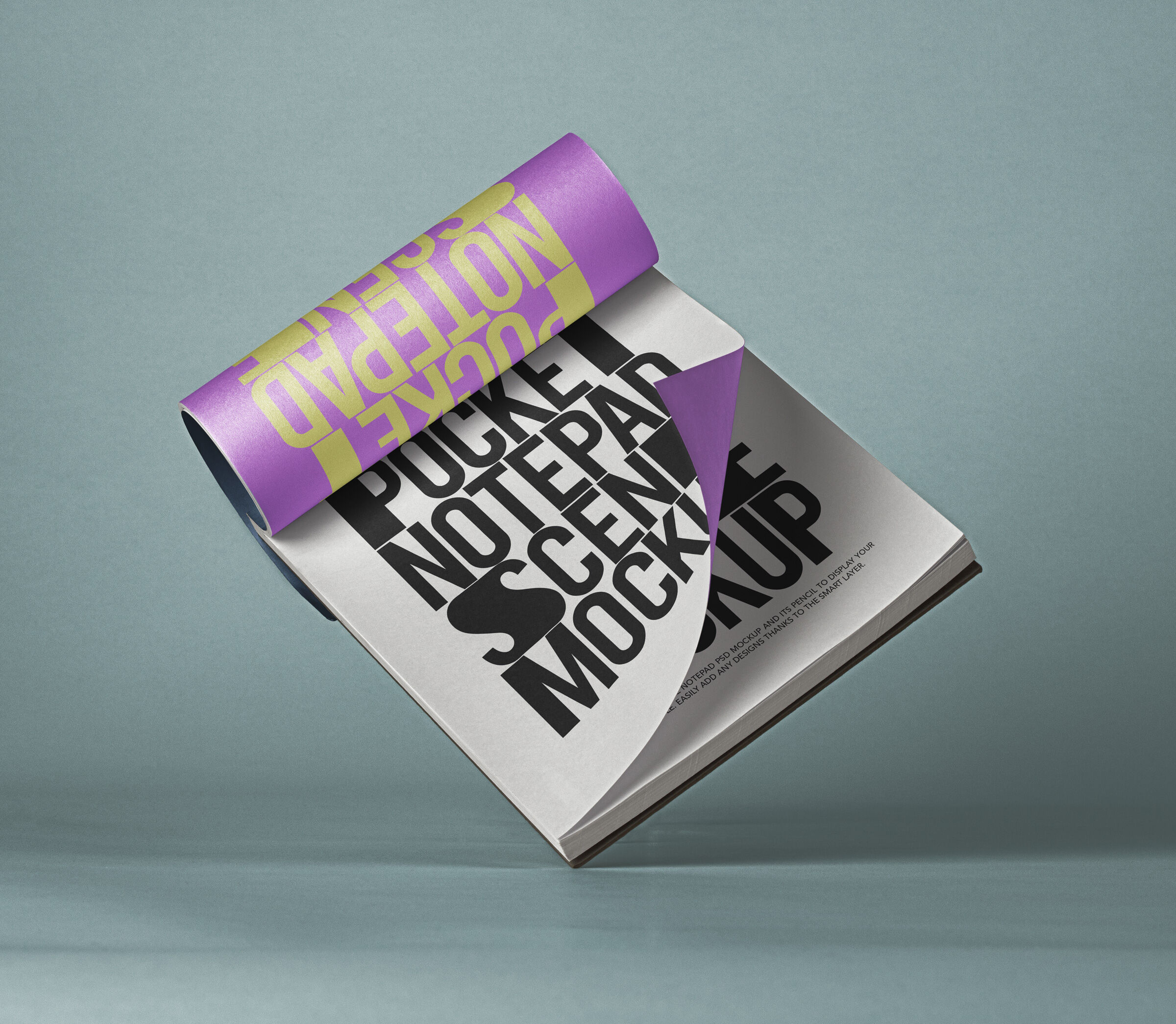Floating Blank Notepad Mockup