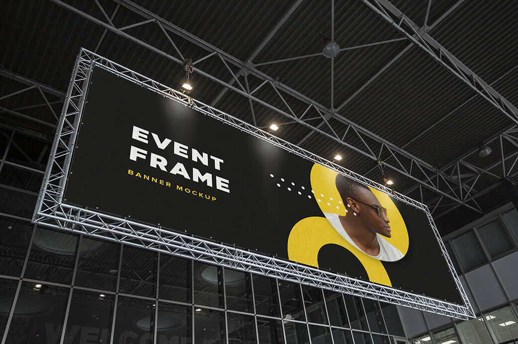Event Frame Banner in The Hall Mockup
