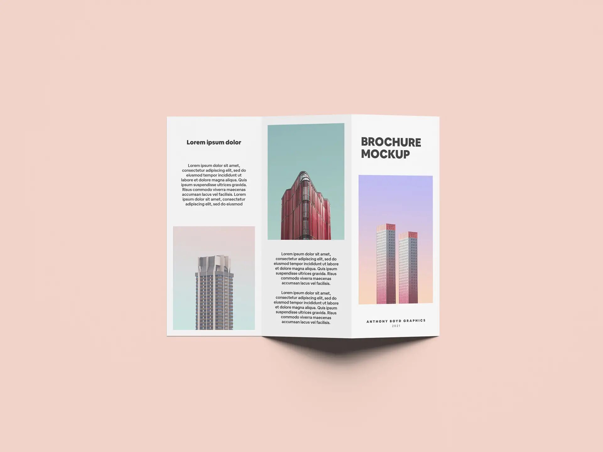 3 Folded Brochure Mockup with Pictures