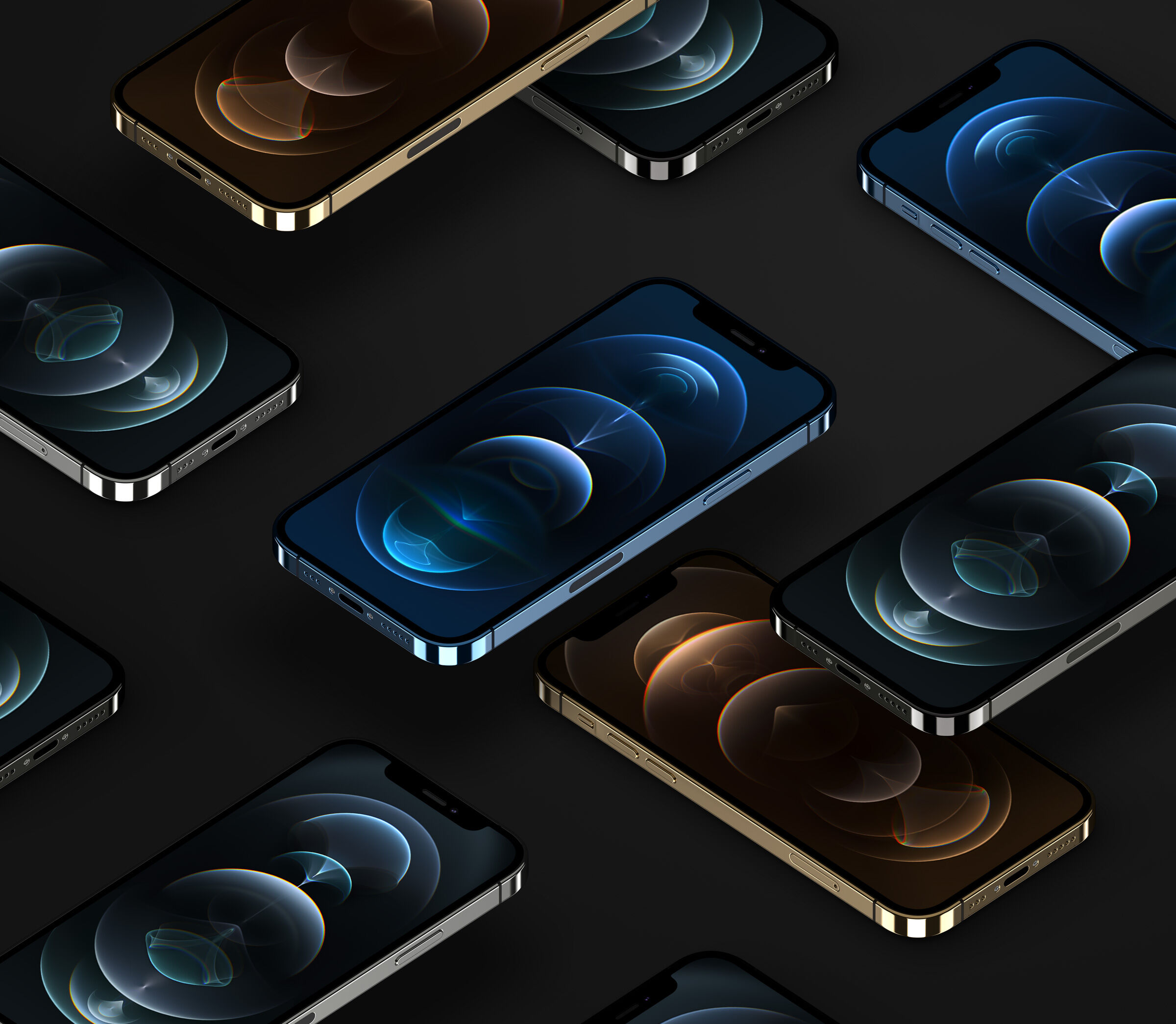 Floating Isometric iPhone 12 Pro Mockup