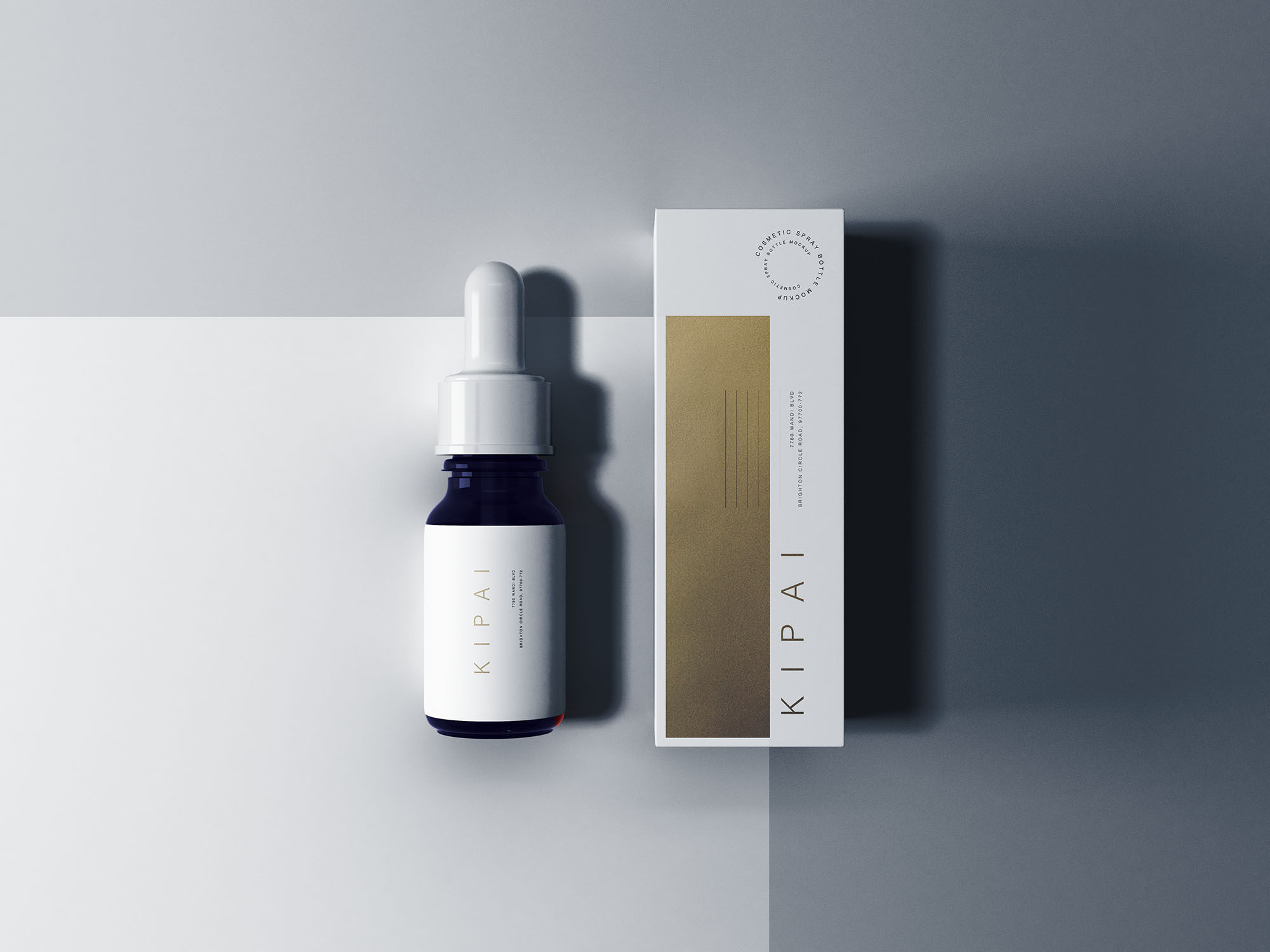 Dropper and Box Packaging Mockup