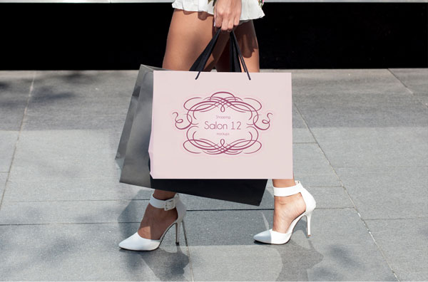 Woman Carrying Shopping Bag Mockup