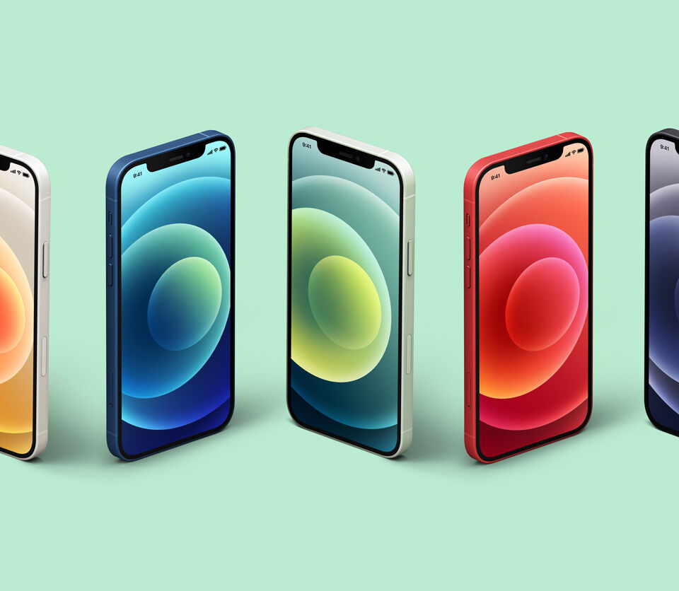 Isometric iPhone 12 Showcase Mockup