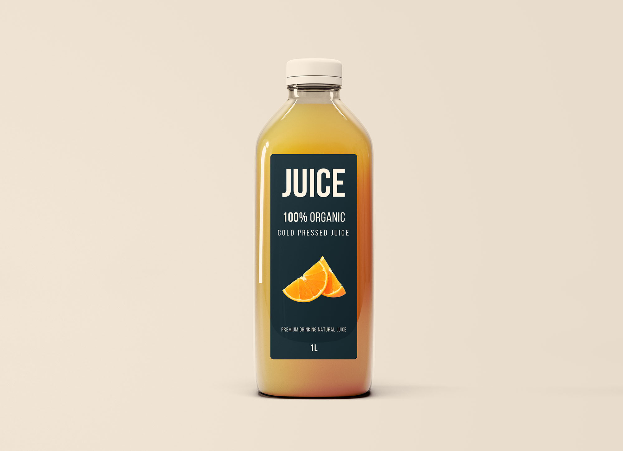Glass Juice Bottle Mockup
