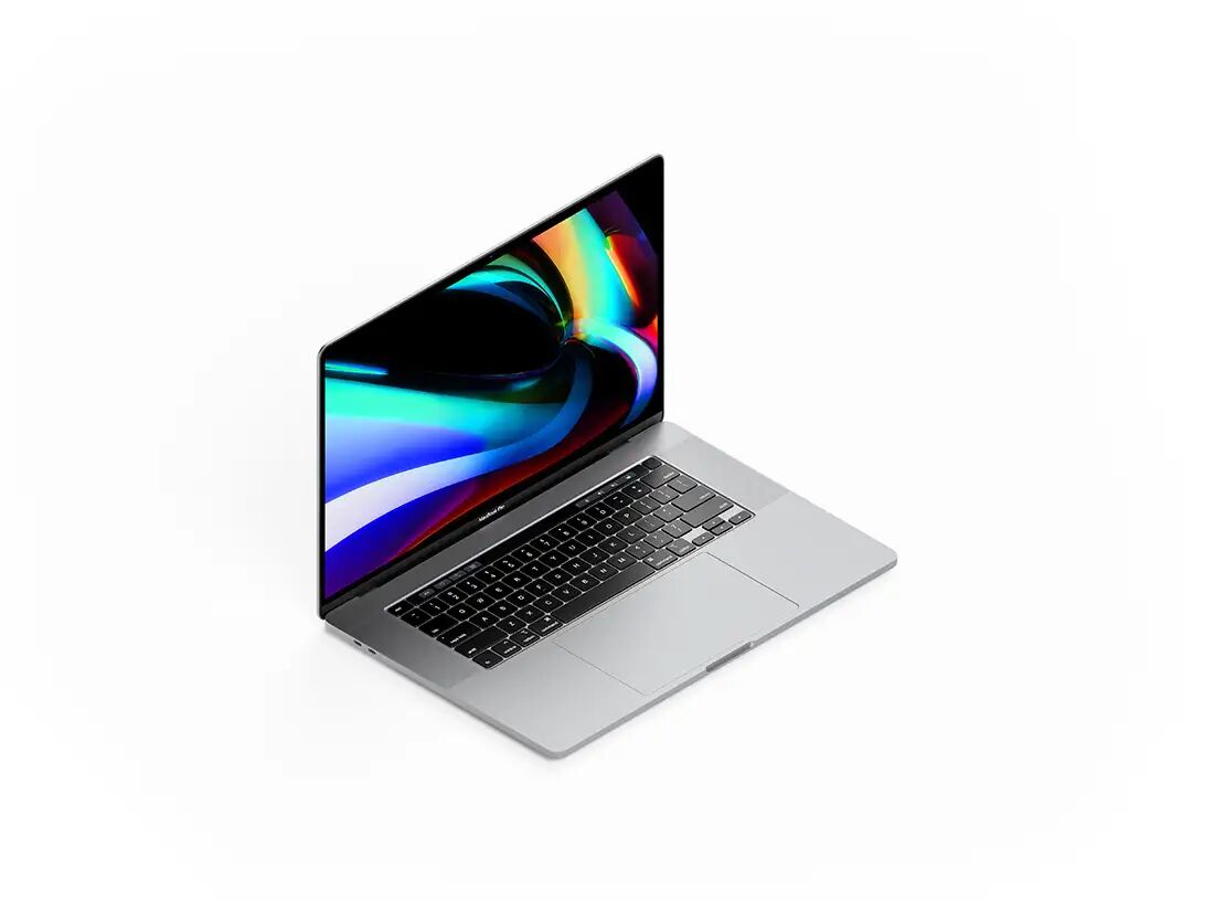 Angled View Isometric MacBook Pro Mockup