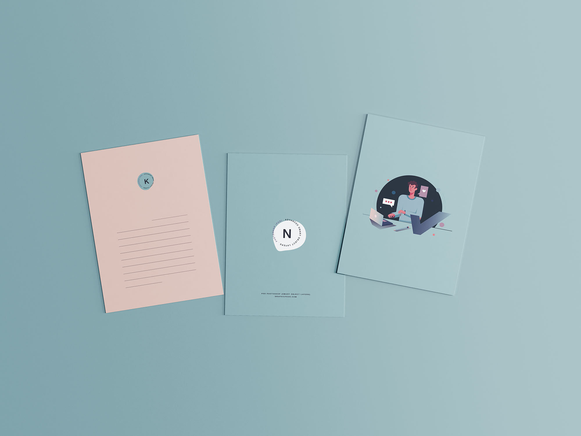 Front and Back A5 Postcards Mockup Set