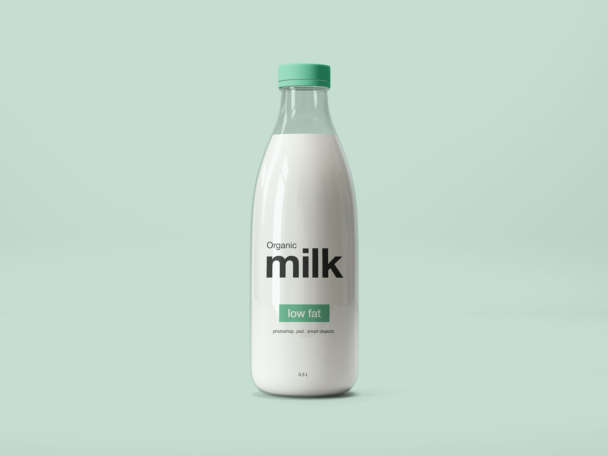 Mockup Showcasing a Full Milk Glass Bottle